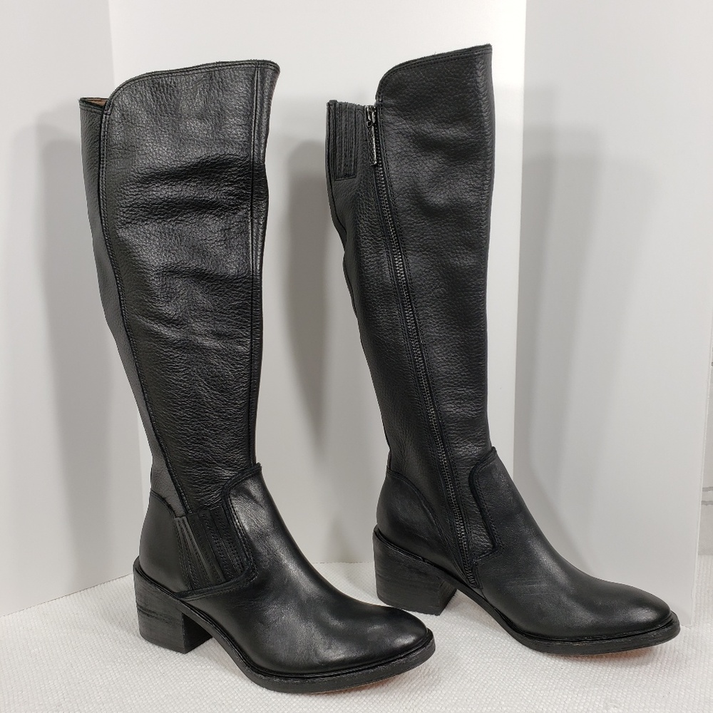 Donald J Pliner Envy Black Riding Boots